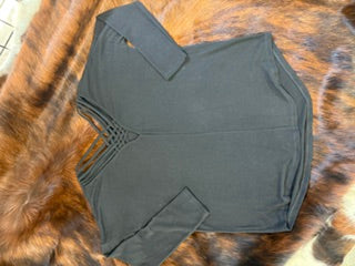 Black knit top