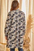 Lillia Grey Camo Long Jacket