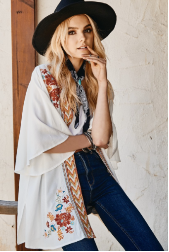 Sophia Floral Embroidered Cardigan