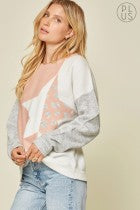 Ezra Ivory Blush Lightweight Sweater w.Star